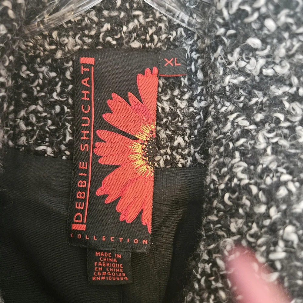 DEBBIE SHUCHAT COLLECTION WOMEN  CHARMING MID LONG TWEED COAT SIZE XL - Picture 10 of 16